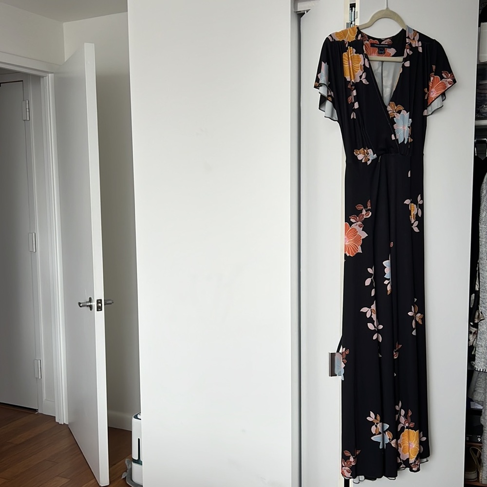 French Connection black floral dress